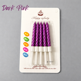 Spiral Birthday Cake Candles with Holders | Small | Pack of 10
