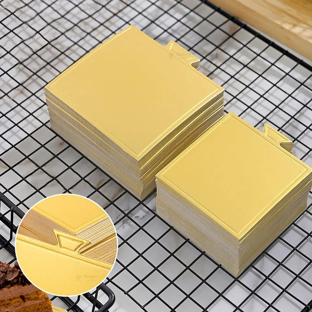 Square Pastry Base | Gold Finish Dessert Display Base | 2 Sizes Avaiilable