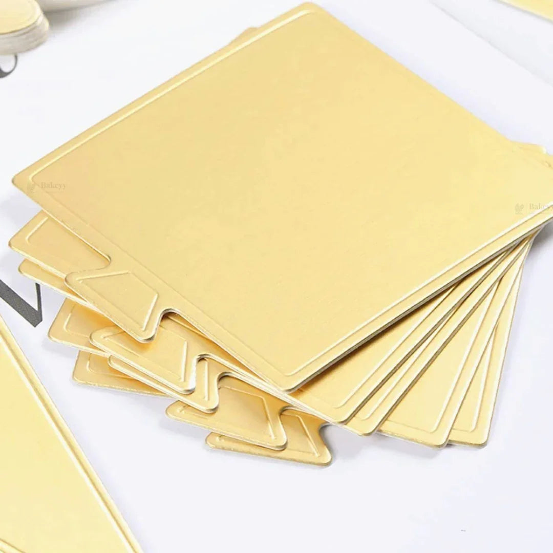 Square Pastry Base | Gold Finish Dessert Display Base | 2 Sizes Avaiilable