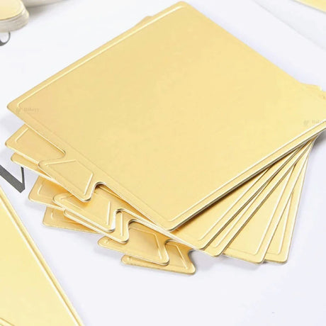 Square Pastry Base | Gold Finish Dessert Display Base | 2 Sizes Avaiilable