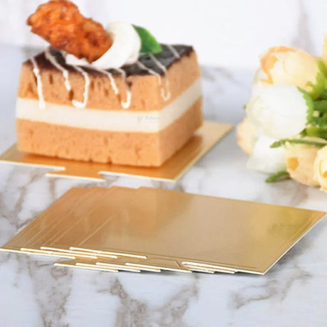 Square Pastry Base | Gold Finish Dessert Display Base | 2 Sizes Avaiilable
