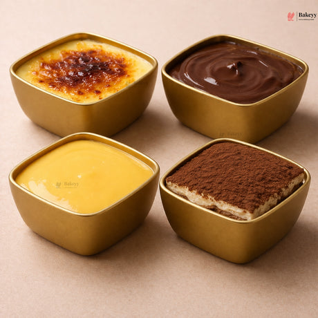 Square Wati Box Gold | Disposable Mini Serving Bowls | Pack Of 20 | D49