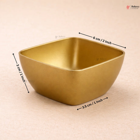 Square Wati Box Gold | Disposable Mini Serving Bowls | Pack Of 20 | D49