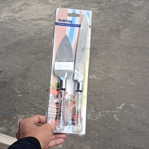 Stainless Steel Cake Knife & Server Set for Baking | Cake Cutting Tools - Bakeyy.com - India - Stainless Steel Cake Knife & Server Set for Baking | Cake Cutting Tools - Default Title 95.00