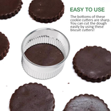 Stainless Steel Round Cookie Cutter Set | 12 Pieces Biscuit & Dough Cutting Rings | 1 Pack