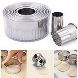 Stainless Steel Round Cookie Cutter Set | 12 Pieces Biscuit & Dough Cutting Rings | 1 Pack