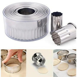 Stainless Steel Round Cookie Cutter Set | 12 Pieces Biscuit & Dough Cutting Rings | 1 Pack - Bakeyy.com - India - Stainless Steel Round Cookie Cutter Set | 12 Pieces Biscuit & Dough Cutting Rings | 1 Pack - Default Title 800.00