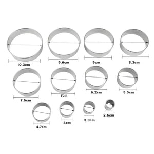 Stainless Steel Round Cookie Cutter Set | 12 Pieces Biscuit & Dough Cutting Rings | 1 Pack - Bakeyy.com - India - Stainless Steel Round Cookie Cutter Set | 12 Pieces Biscuit & Dough Cutting Rings | 1 Pack - Default Title 800.00
