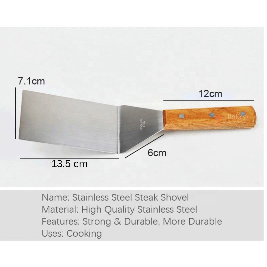 Stainless Steel Dessert Turner or Cake Lifter with Wooden Handle | 1 Piece