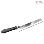 Angular Palette Knife with Black Handle | Stainless Steel Cake Icing Palette Knife | Pack of 1