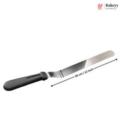 Angular Palette Knife with Black Handle | Stainless Steel Cake Icing Palette Knife | Pack of 1