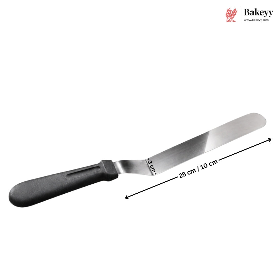 Angular Palette Knife with Black Handle | Stainless Steel Cake Icing Palette Knife | Pack of 1