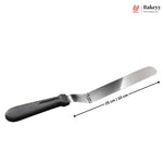 Angular Palette Knife with Black Handle | Stainless Steel Cake Icing Palette Knife | Pack of 1