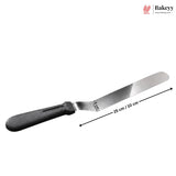 Angular Palette Knife with Black Handle | Stainless Steel Cake Icing Palette Knife | Pack of 1