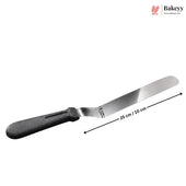 Angular Palette Knife with Black Handle | Stainless Steel Cake Icing Palette Knife | Pack of 1