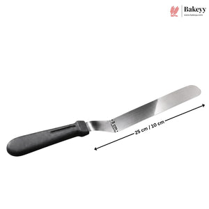 Angular Palette Knife with Black Handle | Stainless Steel Cake Icing Palette Knife | Pack of 1