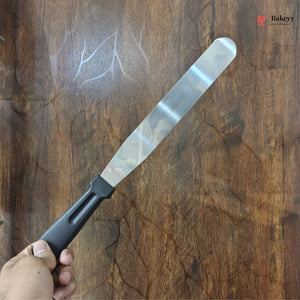 Straight Icing Palette Knife | Stainless Steel Cake Spatula with Black Handle | Pack of 1