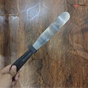 Straight Icing Palette Knife | Stainless Steel Cake Spatula with Black Handle | Pack of 1