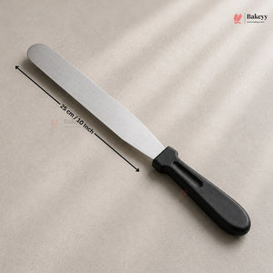 Straight Icing Palette Knife | Stainless Steel Cake Spatula with Black Handle | Pack of 1