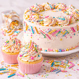 Rod Shape Sugar Confetti | Edible Cake & Dessert Decorations | Metallic Finish | 200 gm