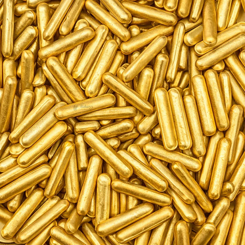 Rod Shape Sugar Confetti | Edible Cake & Dessert Decorations | Multiple Colors Available | Metallic Finish | 200 gm