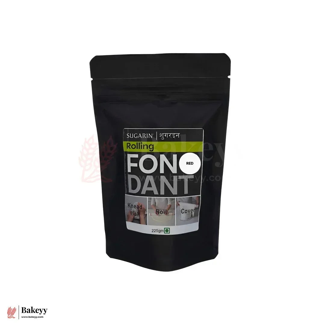 Sugarin Rolling Fondant | Ready-to-Use Icing for Cake Decoration | 225 gm - Bakeyy.com - India - Sugarin Rolling Fondant | Ready-to-Use Icing for Cake Decoration | 225 gm - Red 89.00