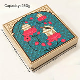 Teal Lotus & Dome Printed Sweet Box | Multiple Capacities | Pack of 4