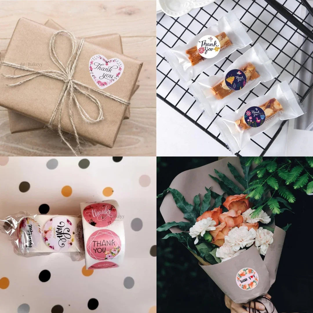 1 Inch Thank You Sticker Roll | 500 Stickers | Pack of 1 