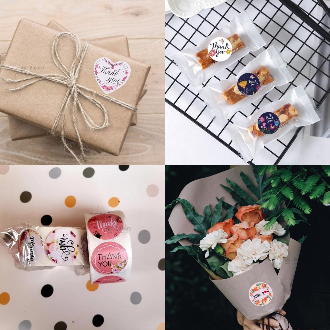 1 Inch Thank You Sticker Roll | 500 Stickers | Pack of 1 