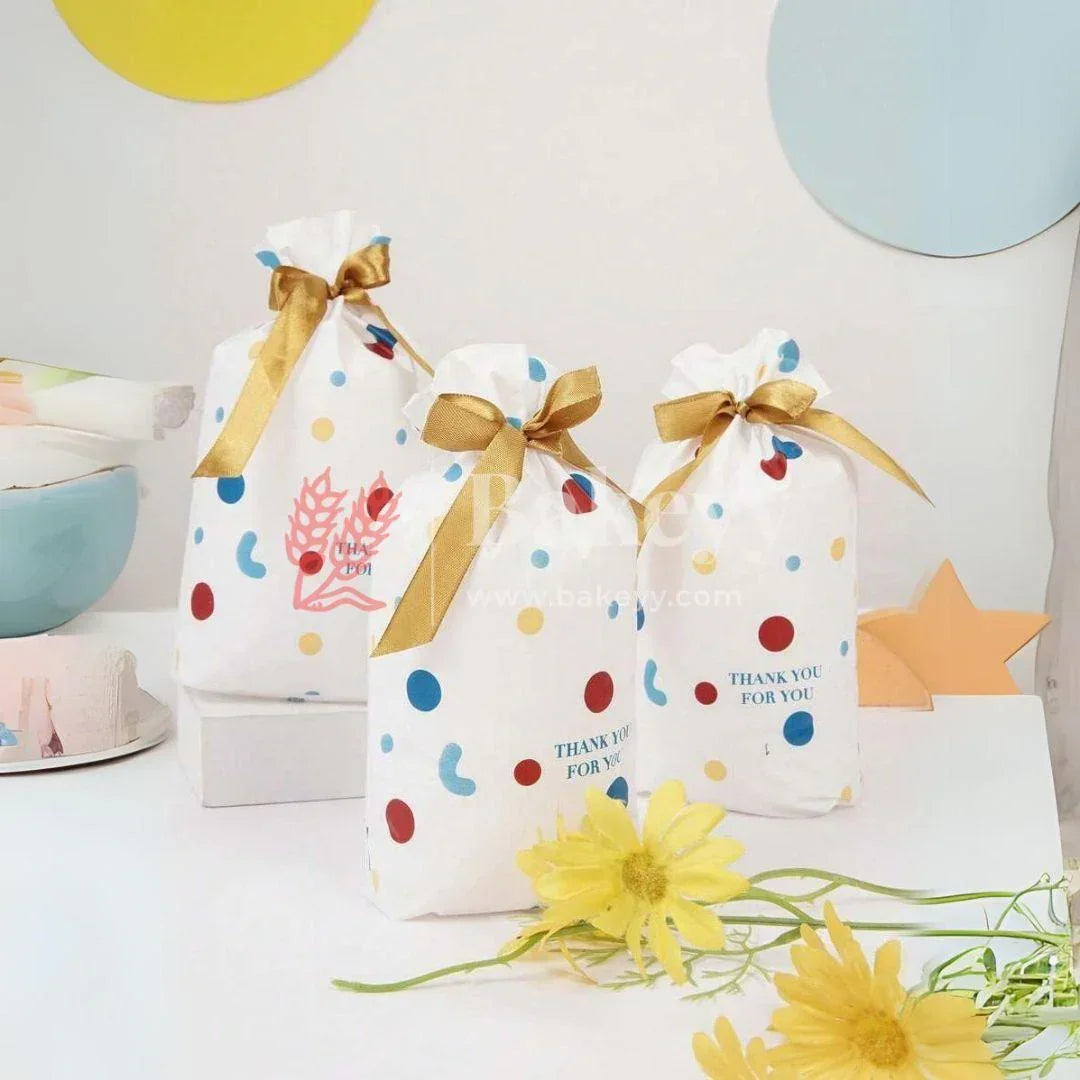 Thank You Plastic Stand Up Treat Favor Bags Gift Wrapper Bags for Candy Cookie Chocolate | Pack of 50 - Bakeyy.com - India - Thank You Plastic Stand Up Treat Favor Bags Gift Wrapper Bags for Candy Cookie Chocolate | Pack of 50 - Default Title