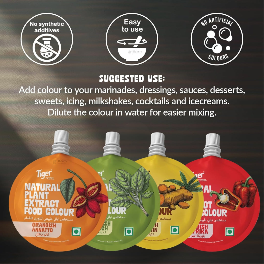 Tiger Natural Plant Extract Food Colour | Multiple Options Available | Pack of 1
