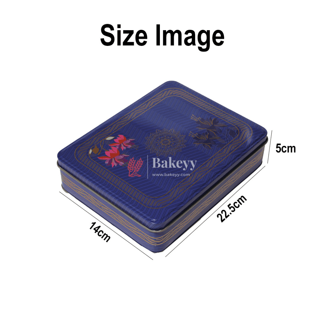 Return Gift Tin Box | Dry Fruit Box | Chocolate Box | Rectangle Large Tin | - Bakeyy.com - India - Return Gift Tin Box | Dry Fruit Box | Chocolate Box | Rectangle Large Tin | - Green