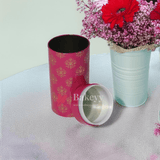 Return Gift Tin Box | Dry Fruit Box | Chocolate Box | Cylinder Tin | - Bakeyy.com - India - Return Gift Tin Box | Dry Fruit Box | Chocolate Box | Cylinder Tin | - Pink