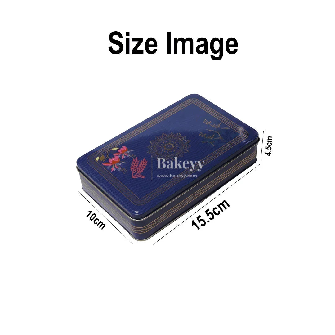 Return Gift Tin Box | Dry Fruit Box | Chocolate Box | Rectangle Small Tin | - Bakeyy.com - India - Return Gift Tin Box | Dry Fruit Box | Chocolate Box | Rectangle Small Tin | - Green