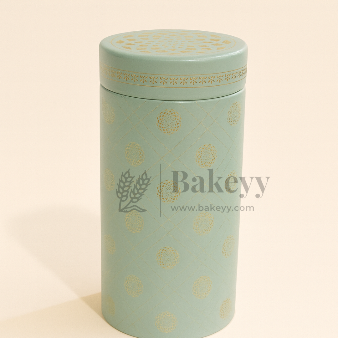 7x15 cm | Mint Green Golden Mandala Premium Storage Tin | Pack of 1