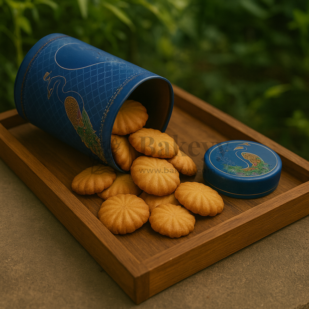 6x14 cm | Royal Blue Peacock Design Premium Storage Tin | Pack of 1