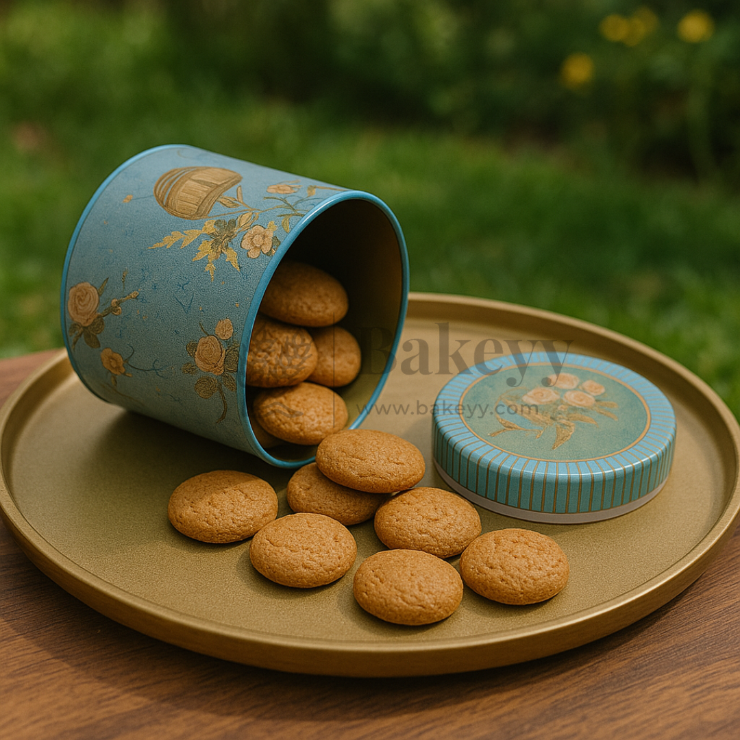 8.5x8 cm | Blue Birdcage & Floral Design Premium Storage Tin | Pack of 1