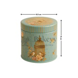 8.5x8 cm | Blue Birdcage & Floral Design Premium Storage Tin | Pack of 1