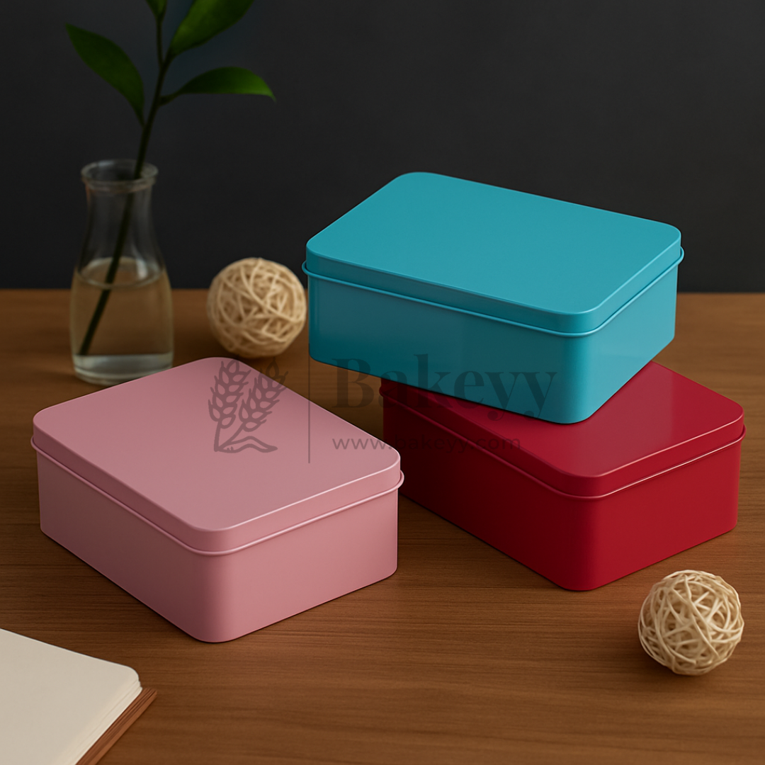 Premium Plain Metal Storage Box – Multipurpose Gift & Storage Tin | Pack of 1