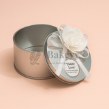 Silver Round Empty Decorative Tin Box | Gift Box | Jewellery Box | Luxury Box | Pack of 12