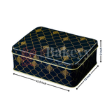 11.5x7.5x2 Inch | Premium Black & Gold Rectangle Metal Gift Tin Box – Elegant Reusable Packaging | Pack of 2