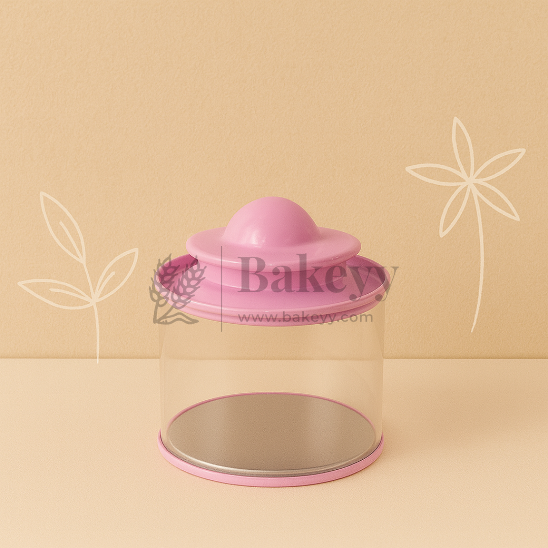 Transparent Round Tin Boxes with Dome Shaped Metal Lids | Mixed Colour | Decorative Tin| Acrylic Box | Storage Tin | Pack of 12