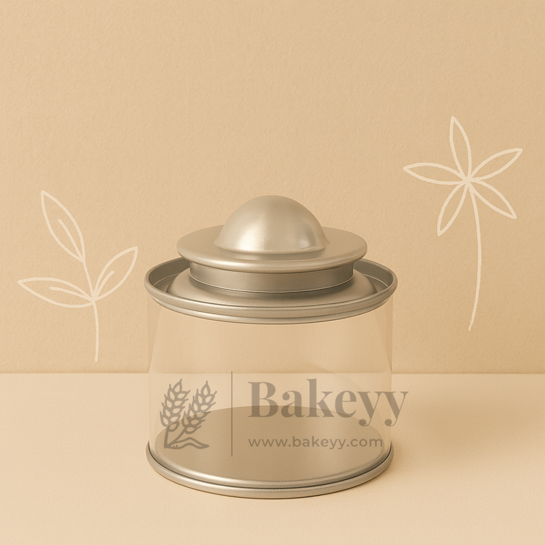 Transparent Round Tin Boxes with Dome Shaped Metal Lids | Mixed Colour | Decorative Tin| Acrylic Box | Storage Tin | Pack of 12