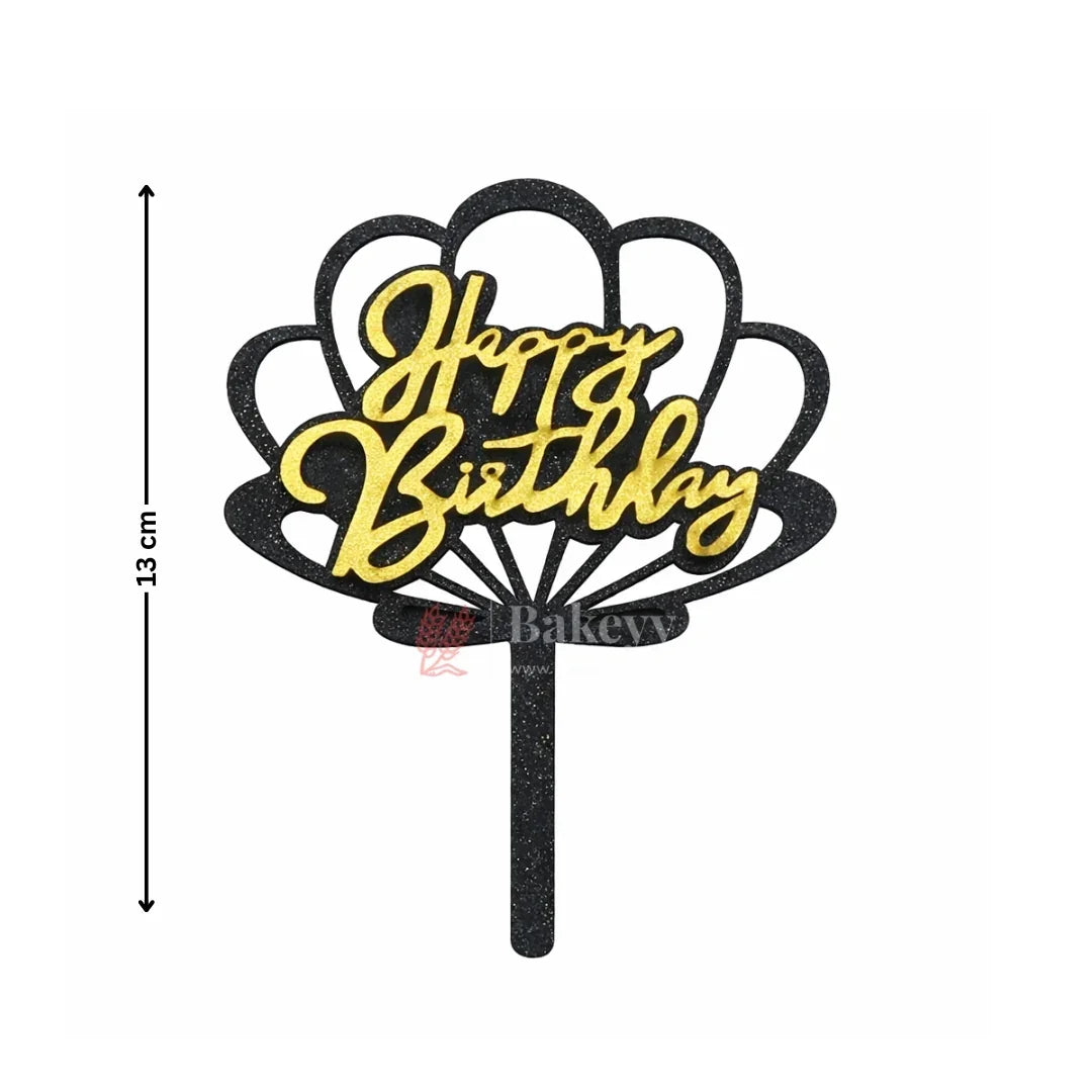 Gold Paper Toppers Happy Birthday Cake Topper