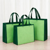 Premium Laminated Carry Bag with Contrast Border Panels | White & Green Variants | 3 Size Options | Pack of 50