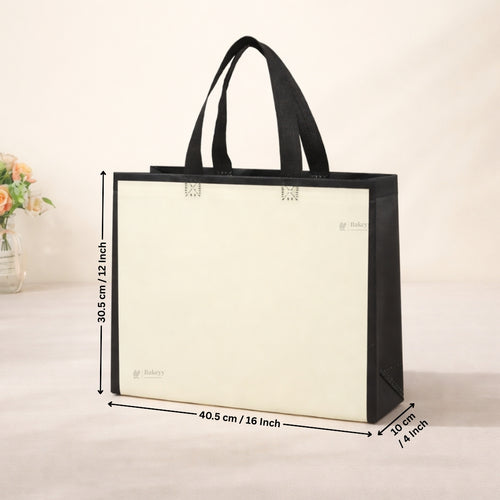 Premium Laminated Carry Bag with Contrast Border Panels | White & Green Variants | 3 Size Options | Pack of 50