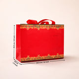 Traditional Red Festive Carry Bag with Decorative Border | 3 Size Options | Pack of 50