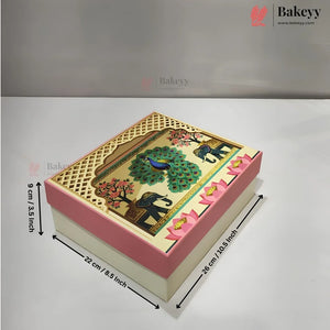 Traditional_Printed_Gift_Hamper_Box_with_Jar_Cavity_Options_2_3_4_Jar - Bakeyy.com IN