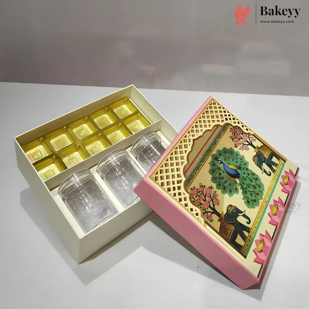 Premium Festive Gift Hamper Box with Chocolate Cavity & Jar | Pack of 1