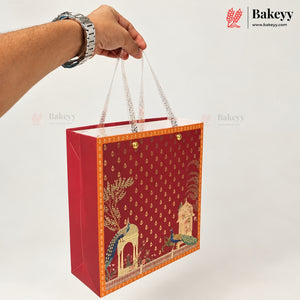 Traditional Printed Gift Hamper Boxes with Transparent Handle | With and Without Jar Options | 2 Designs | Pack of 1